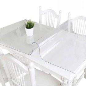 Resim Emek 80x160 Şeffaf PVC Masa Örtüsü 2,5 mm Masa Koruyucu Saydam Renk Masa Sehpa İçin Kolay Temizlik 