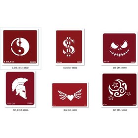 Resim Airbrush Tattoo Yingyang Dolar Geçici Dövme Şablonu Seti Sadece Desen 