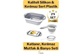 Resim Feyza Design Çok Amaçlı Katlanır Kesme Tahtası ve Su Maşrapası 2li Set 