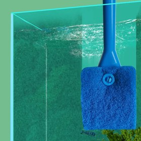 Resim Akvaryum Algı Kazıyıcı, Çift Taraflı Sünger Fırça, Uzun Saplı Temizleme Fırçası, Cam Akvaryumlara ve Ev Mutfaklarına Uygun 