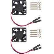 Resim Raspberry Pi 5/4/3B+ 3007 için sessiz DC fan - 5V/3.3V, 3-pen PWM kontrolü, kırmızı ve siyah teller, soğutma ve havalandırma için kompakt tasarım, soğutma fanı, şık metalik bitiş, dayanıklı yapı 