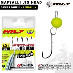 Resim Wily Jig Head Mafsallı Owner İğneli - Limon 