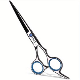 Resim ULG Profesyonel Saç Makası 6, 12.7 cm Sağ El Bıçak Kenarı Berber Makası - Japon Paslanmaz Çelik, El İle Bileme Mavi Saplar, Ergonomik Tasarım İnceltilmiş Saçlar, Salon ve Ev Kullanımı Çocuklar ve Yetişkinler için, Saç Kesme Makası, Salon Araçları, Şık Metalik Kaplama, Dayanıklı Yapı 