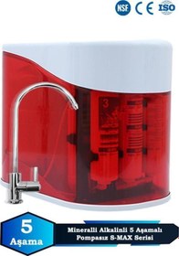 Resim S-Max 5 Aşamalı 12 Lt Metal Tanklı Süper Sarım Membran Teknolojili Pompasız Su Arıtma Cihazı 