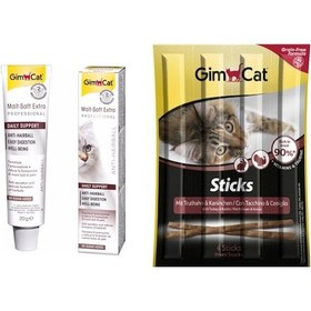 Resim Gimcat Anti Hairball Malt Paste Kedi Macunu 20 G + Gimcat Sticks 20 G 