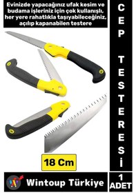 Resim Premium Kompakt Çakı Tipi Katlanır Kamp Piknik Tamirat Kesme Çelik Cep Boy Budama Testeresi 18 Cm 