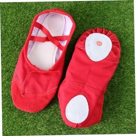 Resim VALICLUD 1 Çift çan dans ayakkabıları kız dans ayakkabıları kadınlar için spa terlikleri tek bale ayakkabıları çocuk bale ayakkabıları sneaker topuklu ayakkabı yoga ayakkabıları kırmızı 