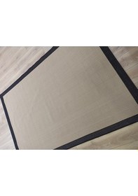 Resim Çam Halı Sisal 9716 Bej / Siyah Bordürlü Jüt Sisal Kilim - 160x230 