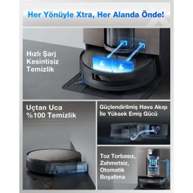 Resim ECOVACS DEEBOT X11 OmniCyclone Toz Torbasız Robot Süpürge ve Paspas PowerBoost 