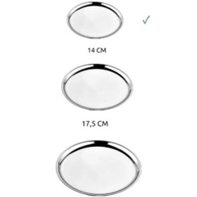 Resim 6'lı Paslanmaz Çelik Mini Sunum Çerezlik Kahvaltılık Tabağı 14 Cm 