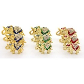 Resim Büro Ev Ofis Dekoru İçin 3parça Lüks Taşlı Fil Tasarım Figürü Seti 