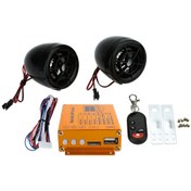Resim Mufunye Motosiklet Mp3 Çalar Hoparlörler Ses Sistemi Fm Radyo Güvenlik Alarmı Usb Sd Yuvası İle Kablosuz Uzaktan Kumanda 