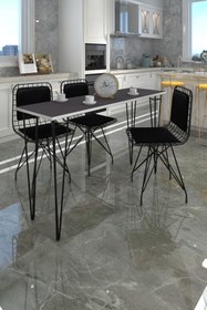 Resim Kenzlife Knsz Masa Sandalye Takımı Hem75mazlum Grisyh 140*040 Sm 3 Sandalye Syhsyh Sırt Minderli 
