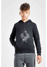 Resim Venom Baskılı Unisex Çocuk Kapüşonlu Siyah Sweatshirt (534692983) Siyah 