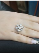 Resim Firuze Gümüş Kar Tanesi Beyaz Taşlı Gümüş Yüzükf1600754 