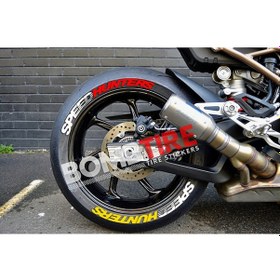 Resim Motosiklet Lastik Yazısı 4 Adet 2.5 Cm 3d Oto Lastik Yazısı Sticker Arma Şerittt Yapıştırıcısız 