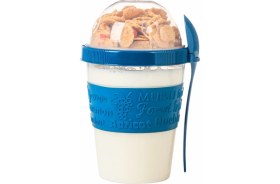 Resim Delixa Renkli Take And Go Kaşıklı Hazneli Meyveli Yoğurt Kabı Piknik Iş Atıştırmalık Diyet Müsli Granola Sü 