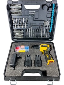 Resim STEİNER PRO ÇELİK ÖZEL SERİ DARBELİ 84 PARÇA KÖMÜRSÜZ GÜÇLENDİRİLMİŞ MOTOR ŞARJLI ARMUT BATARYA MATKAP 