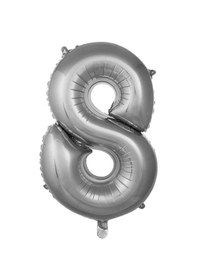 Resim 34" Folyo Rakam 76cm "8" Silver / Gümüş Gümüş 