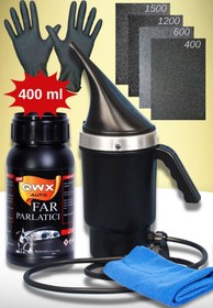 Resim Elioure Araç Far Temizleme Parlatma Seti Oto Far Zımpara Ve Solüsyon Isıtıcı Buhar Makinesi 