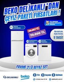 Resim Beko Favori 3'lü Beyaz Çeyiz Seti 