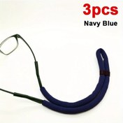 Resim Cloudstore Deniz Sporları İçin 3 Adet Lacivert Yüzer Zincirli Ayarlanabilir Kaymaz Gözlük Kayışı 