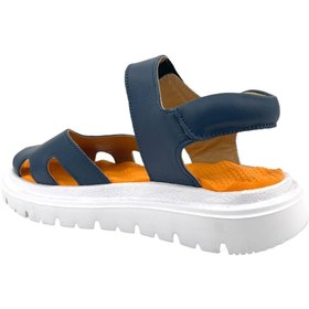 Resim Nubebe Retro Kız Çocuk Deri Sandalet Lacivert 