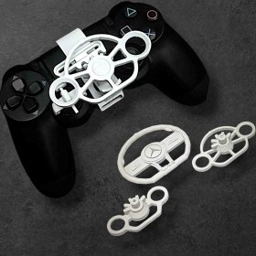Resim 3lü Ps4 Oyun Kolu Için Mini Direksiyon Beyaz Set (Pratik Kullanım Tam Ölçü) 