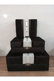 Resim Sonem Çeyiz Çeyiz Sandık Gelin Damat Çanta Bohça Kutusu 3lü 0555 