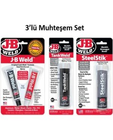 Resim Jb Weld adhesive Weld - Jb Weld Steelstik™ Epoksi Macun - 2 Oz Jb Weld Tankweld™ Çelik Takviyeli Hızlı Yapıştırıcı 