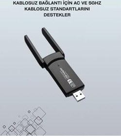 Resim Tak-çalıştır Özellikli Çift Bant Wifi Adaptör – 1200 Mbps, Ürün Kodu: TEK-6A9C0E685B0BFA922C77DF-CAN 