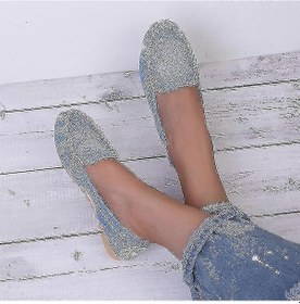 Resim Kadınlar İçin Günlük Düz Loafer'lar, Yumuşak Yuvarlak Burunlu Kot Ayakkabılar Tw Ratetime Gri 