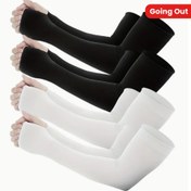 Resim Kadınlar için Buz Kollu Kol Koruyucular & Spor Eldivenleri - İnce Nefes Alabilir, Dış Aktiviteler İçin Esnek Uyumlu, Koşu, Bisiklet Sürme - Siyah & Beyaz, Dayanıklı Giysi, Koşu Aksesuarları, Hafif Kumaş, Fitness Tutkunları 