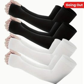 Resim Kadınlar için Buz Kollu Kol Koruyucular & Spor Eldivenleri - İnce Nefes Alabilir, Dış Aktiviteler İçin Esnek Uyumlu, Koşu, Bisiklet Sürme - Siyah & Beyaz, Dayanıklı Giysi, Koşu Aksesuarları, Hafif Kumaş, Fitness Tutkunları 