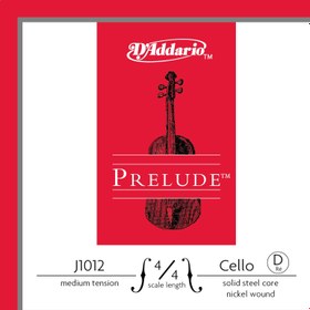 Resim D'Addario J1012 4/4M Prelude 4/4 Tek Çello Teli (Re) 