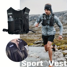 Resim Çok Cepli Spor Yelek Sırt Çantası - Nefes Alabilir File & Ergonomik Tasarım, Koşu, Doğa Yürüyüşü, Spor Salonu İçin - Eller Serbest Hidrasyon Sistemi, Telefon/Anahtar Saklama, Makinede Yıkanabilir Outdoor Aktif Giyim 