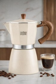 Resim Vivien Home Mokapot 6-cup Coffeehutt Bigg Coffee Kahve Demleme Kahve Ekipmanı Italyan Filtre Kahve Makinesi 