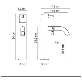 Resim Fontana Yüksek Lavabo Bataryası Krom Mermer Fa-4021m Krom 