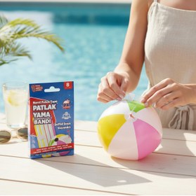 Resim NZB Patlak Yama Bandı Deniz Yatağı Deniz Topu Şişme Havuz Tamir Bandı Suya Dayanıklı 8 Adet 