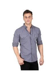 Resim Deepsea Erkek Füme Çıtçıtlı Kot Gömlek 2300419 Füme 