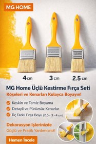 Resim VENON Kestirme Fırça SETİ 2.5-3-4 Badana Fırçası Boya Fırçası Hobi Fırçası Kestirme Boya Fırçası 