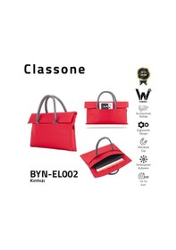 Resim Classone Byn-el002 Wtxpro Su Geçirmez Kumaş 13-14 İnch Bayan Laptop, Notebook, Apple Uyumlu MacBook Air El Çantası- Tote Bag - Kırmızı 