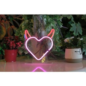 Resim Neon Tabela Neon Dekoratif Duvar Aydınlatması Kalp Renkli 
