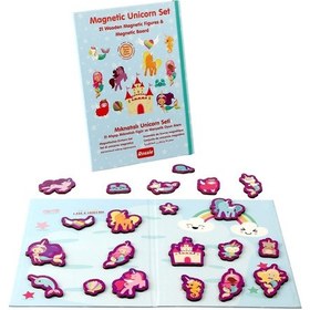 Resim Rossie Ahşap Mıknatıslı Unicorn Oyun Seti (Manyetik Oyun Alanı) 