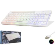 Resim Hadron HDX2608 Kablolu Oyuncu Mini Klavye LED Q Beyaz 