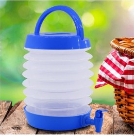 Resim Ccgloball Musluklu Katlanır Su Bidonu Outdoor Akordiyon Kamp Su Kovası Çeşme Piknik Damacana Içecek Şişesi Mavi 