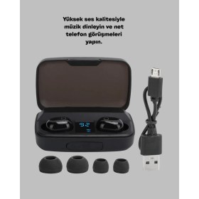 Resim Northcity Dokunmatik Kontrollü Kablosuz Bluetooth Kulaklık + 1800MAH Şarj Kutusu - 16 Saat Pil Ömrü 