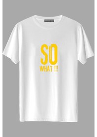 Resim DK Daksel Beyaz Renk Slim Fit So What Baskılı T-shirt 