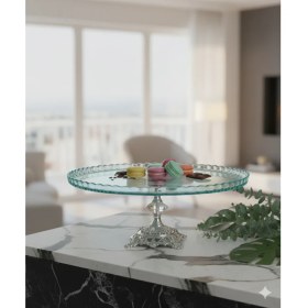 Resim Çnr Home Collection Avangard Gümüş Döküm Ayaklı Yuvarlak Pasta Standı Muhteşem Sunumluk 