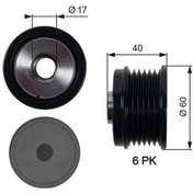 Resim Gates Oap7153 - Alternatör Kasnağı Fıat Egea 16 500l 12 500 14 B 